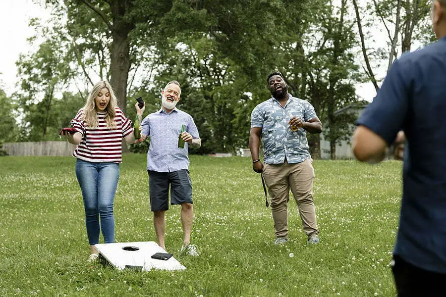 Lawn Games Such As Cornhole and Giant Jenga