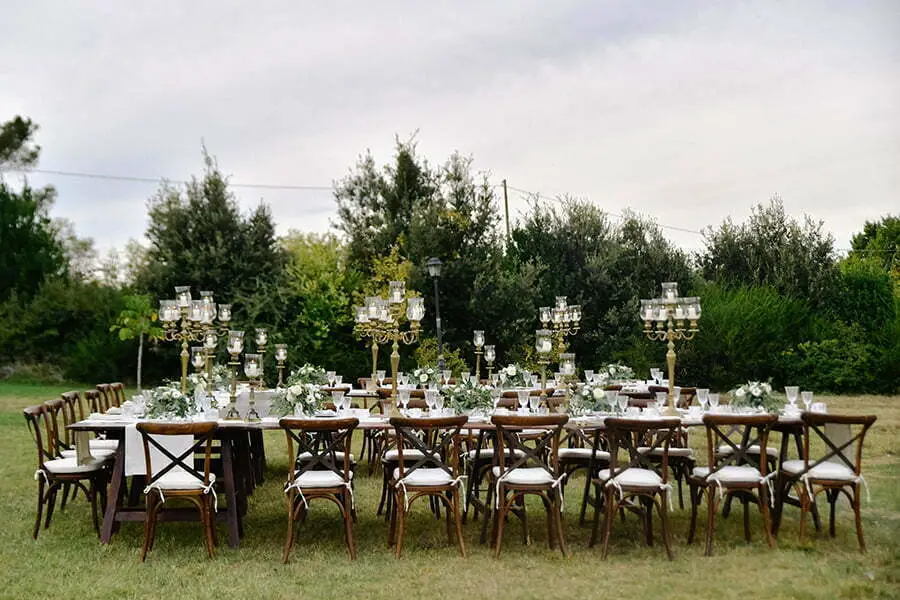 Candles outdoor wedding