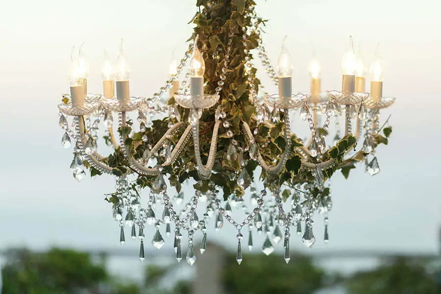 Chandeliers outdoor wedding