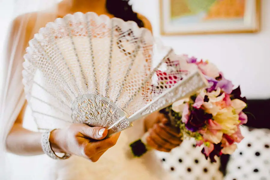 Monogrammed Hand Fans wedding favors