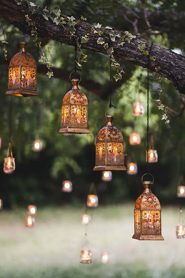 Using Lanterns to Light Up the Area for Evening Ceremonies