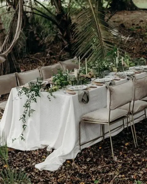 Jungle-inspired Wedding Decor jungle outdoor wedding decor