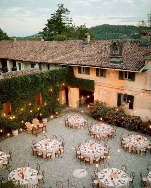 Stylish And Emotional Outdoor Italian Wedding With Minimalist Decor modern outdoor wedding decor