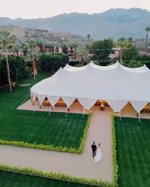 Romantic And Modern Outdoor Wedding Decor At Parker Palm Springs modern outdoor wedding decor