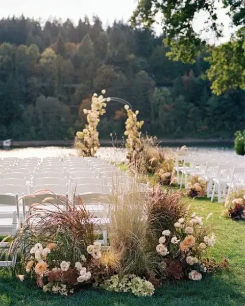Floral Aisle Runner outdoor wedding aisle
