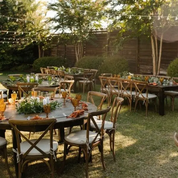 Bright Floral-Focused Wedding outdoor wedding table decor idea