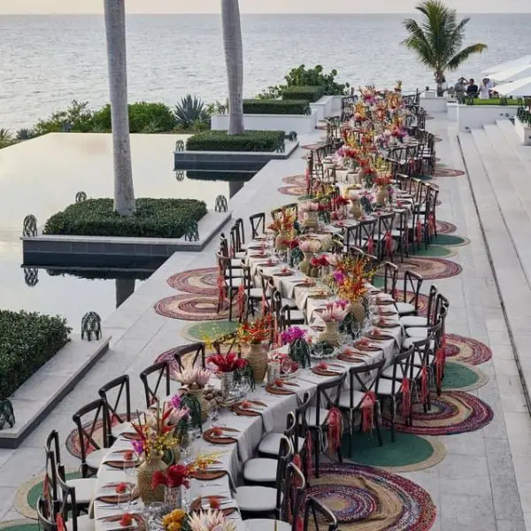 Pick a Seat and Enjoy the View outdoor wedding table decor idea