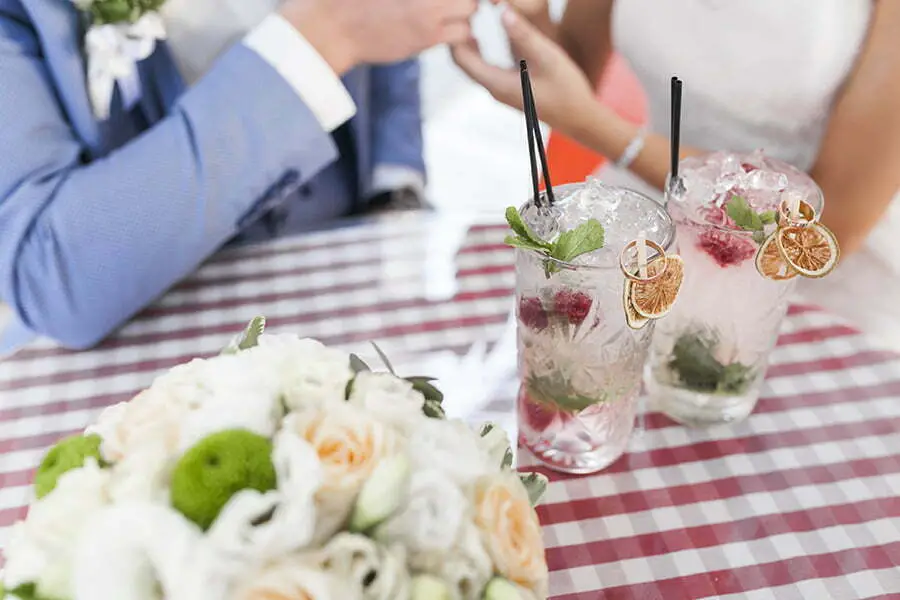 signature cocktails outdoor wedding