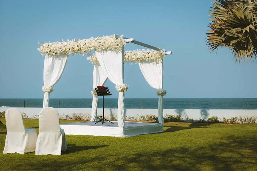 canopy at outdoor wedding pavilion