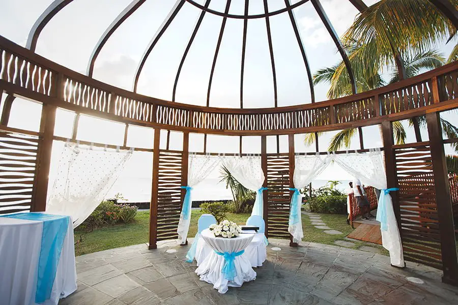 canopy at outdoor wedding