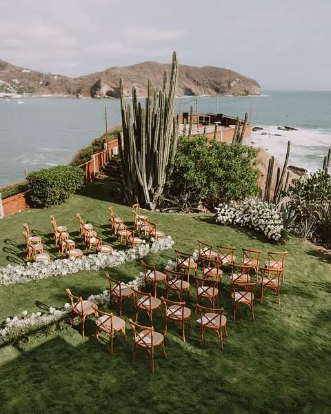 Exquisite Neutral Outdoor Wedding Decor: Intimate Oceanfront Puerto Rico Destination Inspiration summer outdoor wedding decor