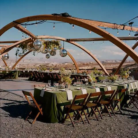 Romantic Rustic Wedding Decor With Stunning Desert Florals And Elegant Linens Under Canvas Lake Powell summer outdoor wedding decor