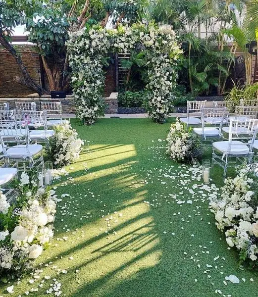 Enchanting Sophisticated Outdoor Wedding Decor In Miami By JULIA ROHDE DESIGNS And Events By Zeiry white outdoor wedding decor