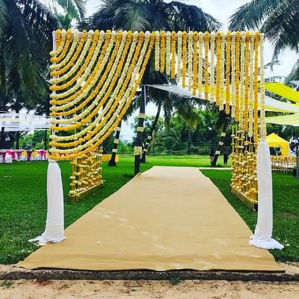Cheerful And Stunning Yellow Outdoor Wedding Decor: Tips From Wedding Planner India yellow outdoor wedding decor