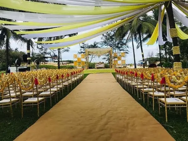 Joyful And Vibrant Yellow Outdoor Wedding Décor yellow outdoor wedding decor