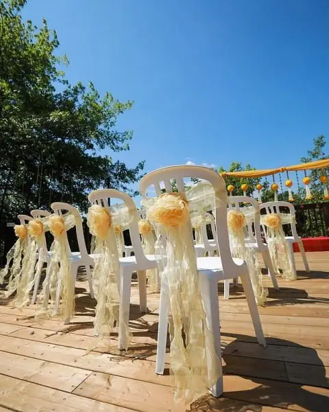 Charming Pastel And Floral Yellow Outdoor Wedding Decor Inspiration yellow outdoor wedding decor