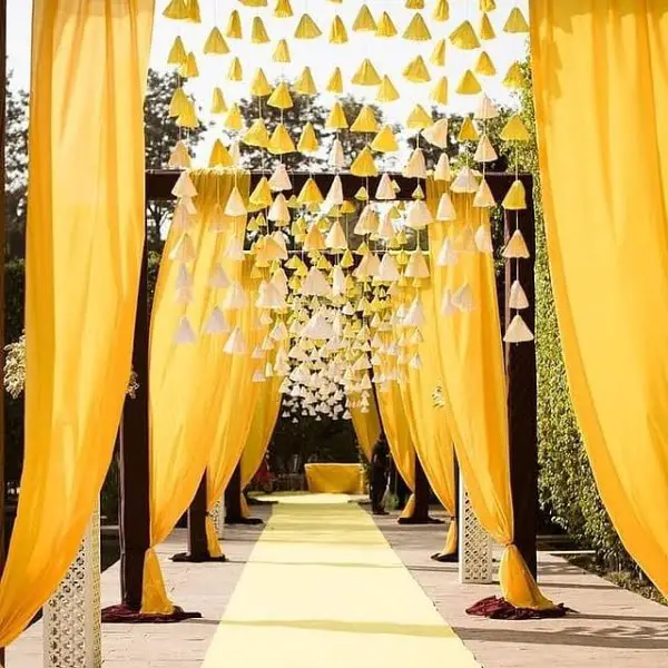 Enchanting And One-of-a-Kind Yellow Outdoor Wedding Decor Inspiration yellow outdoor wedding decor