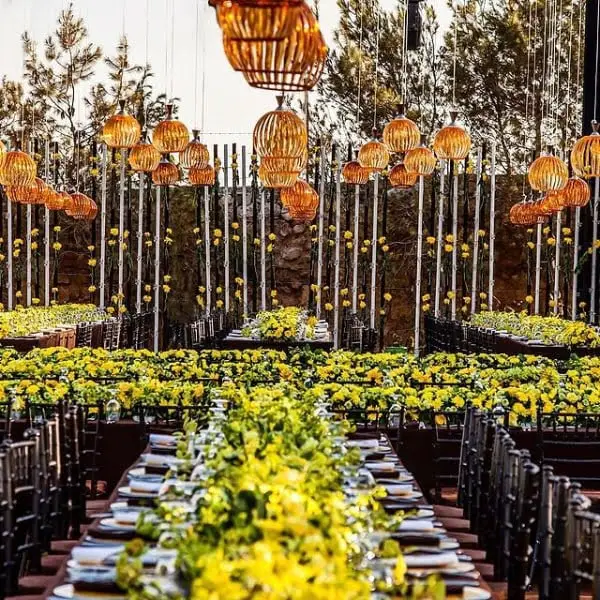Radiant Yellow: A Lively And Cheerful Outdoor Wedding Decor! yellow outdoor wedding decor