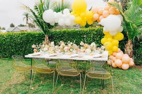 Enchanting & Charming Yellow Outdoor Wedding Decor Inspiration yellow outdoor wedding decor