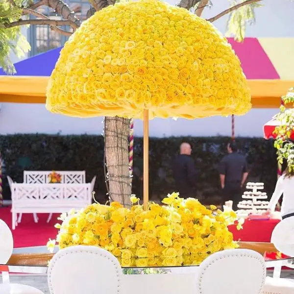 Vibrant And Dramatic Outdoor Yellow Wedding Decor Inspiration yellow outdoor wedding decor