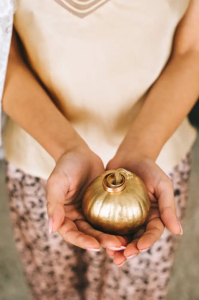 Golden Painted Pumpkins wedding