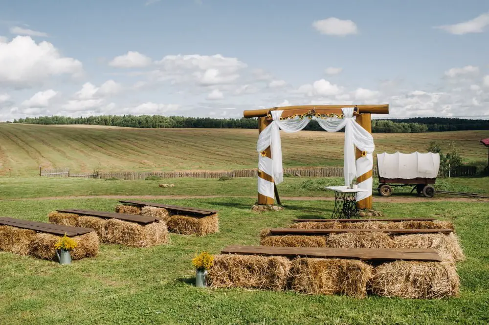 Hay Bale Seating wedding