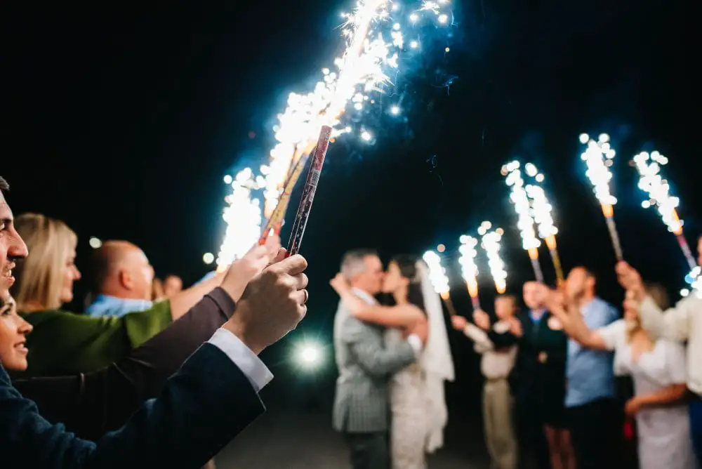Sparkler Send-off outdoor wedding