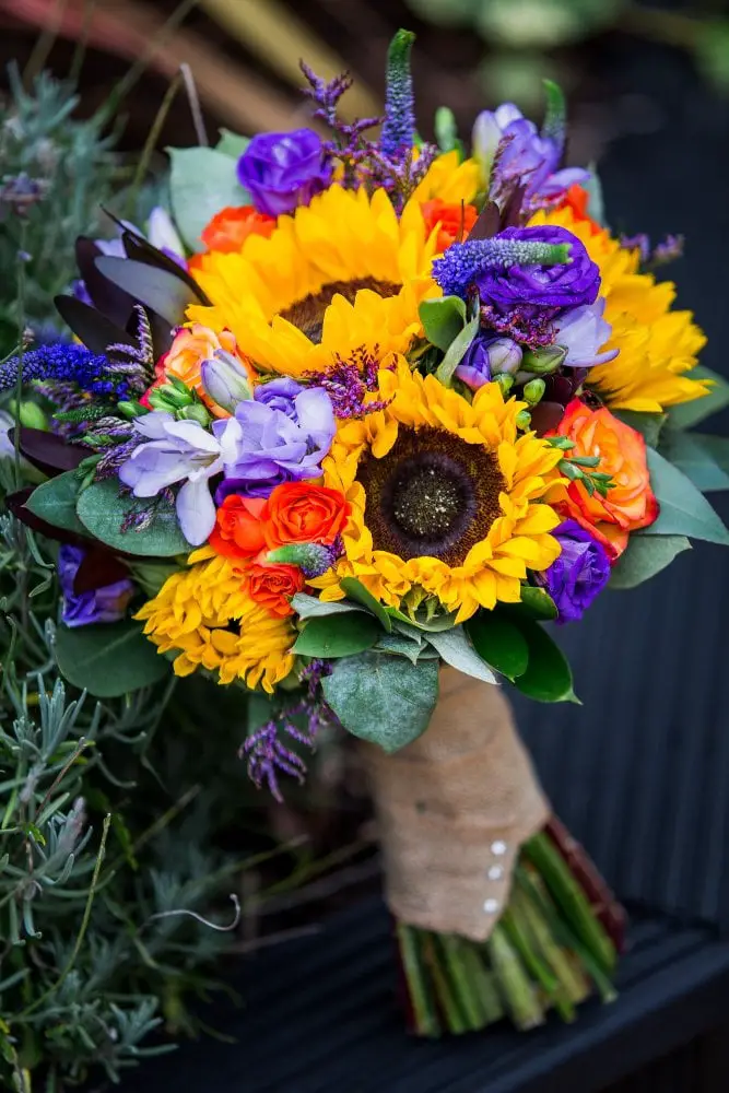 Sunflower Arrangements wedding