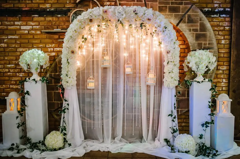curtains with lights Entrance wedding