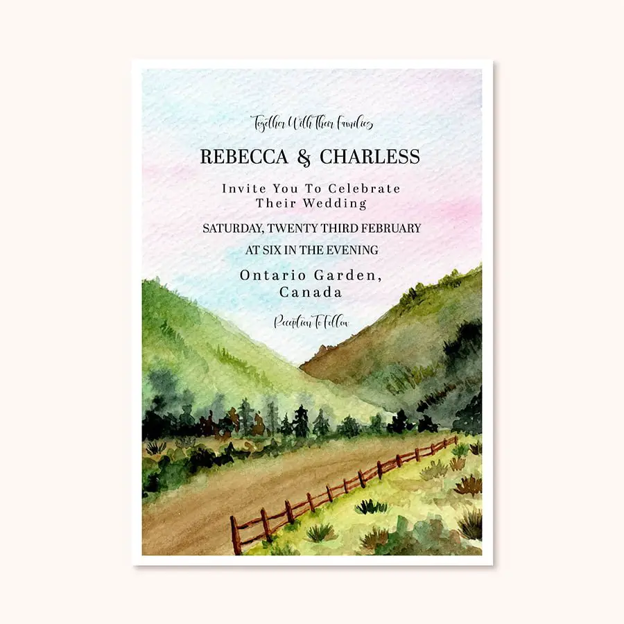 outdoor wedding event invitation