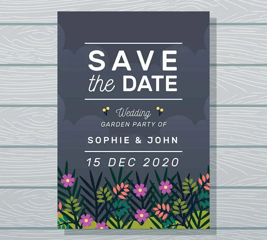 outdoor wedding event save the date