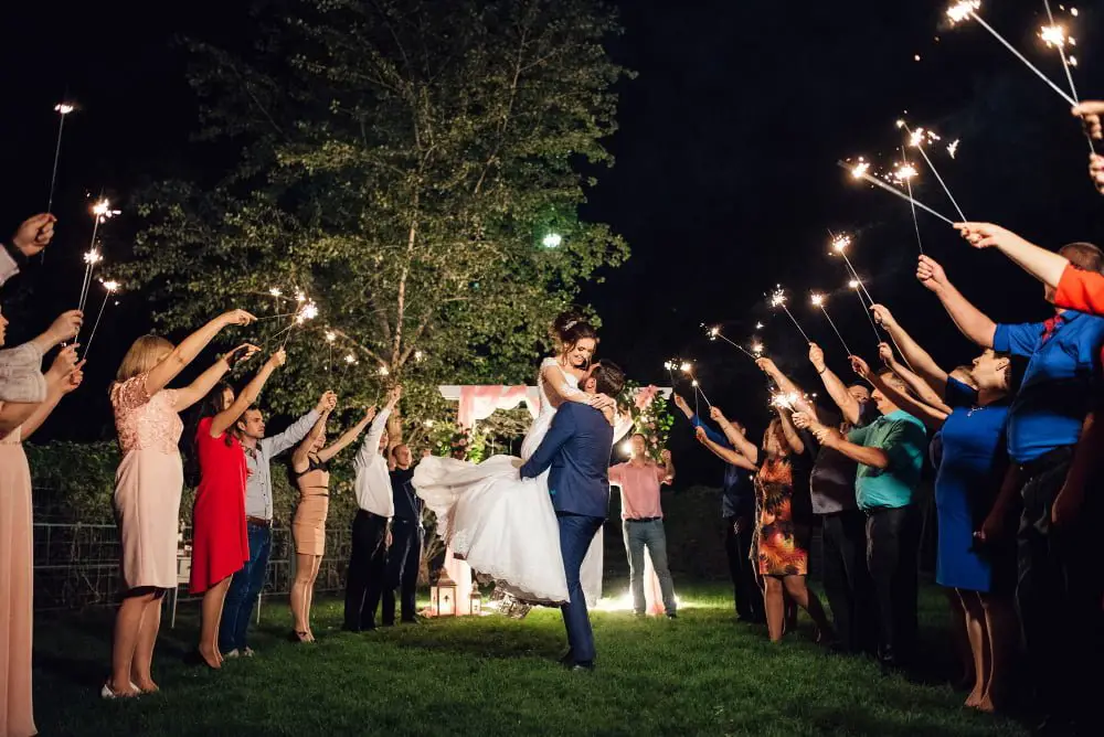 wedding send off sparklers