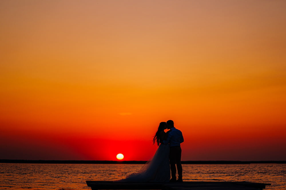 Sunset Silhouette beach wedding