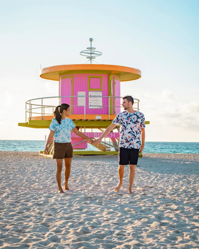 couple Lifeguard Tower photo