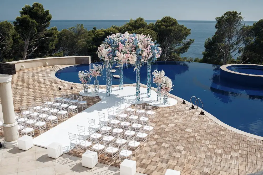 pool in wedding venue