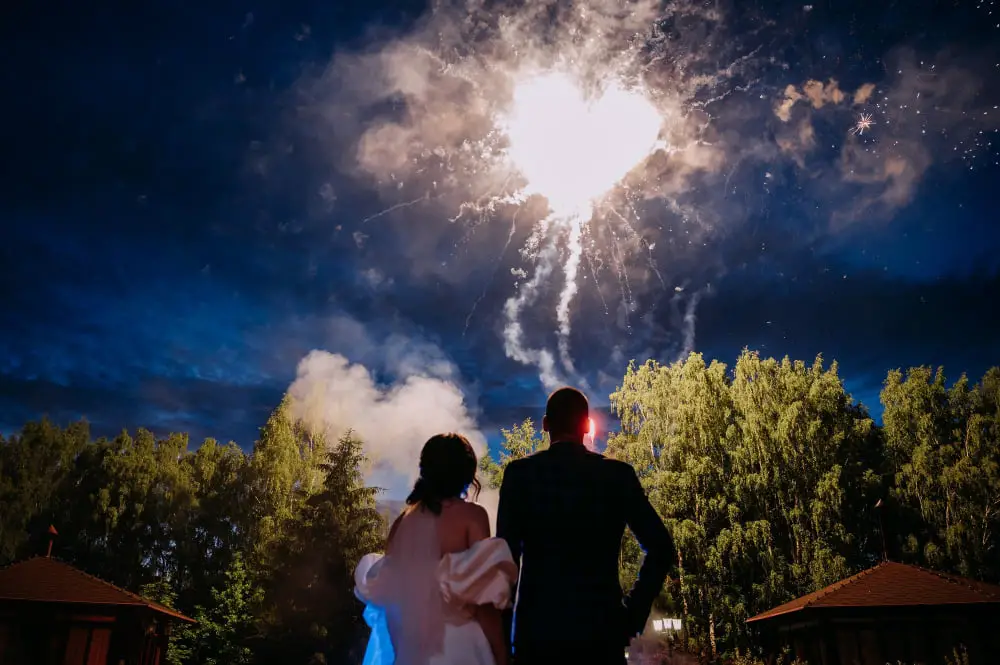 wedding fireworks timing