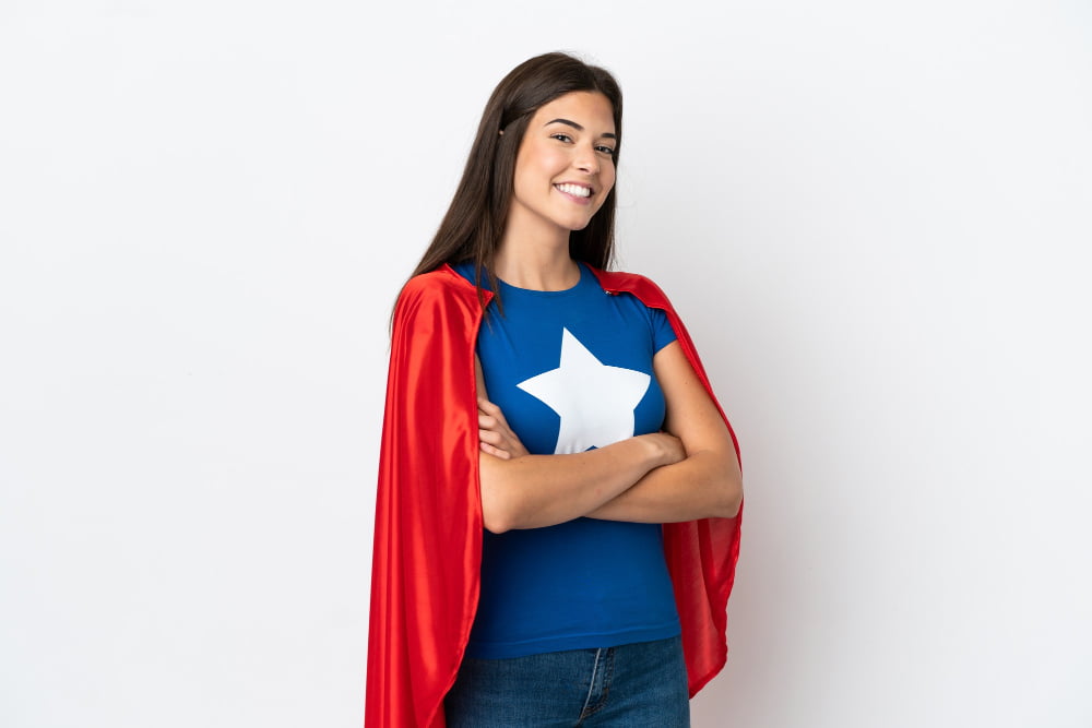 lady wearing superhero costume
