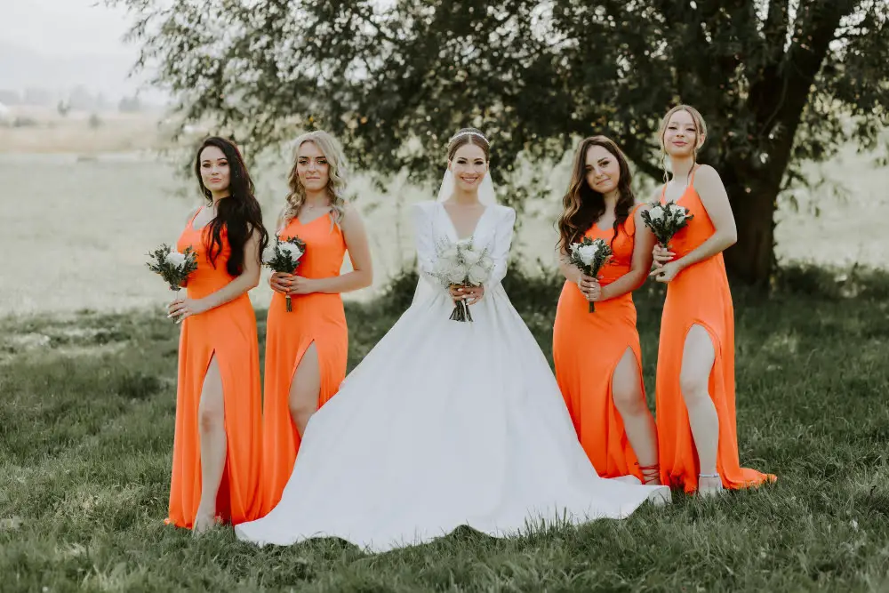 orange bridesmaids