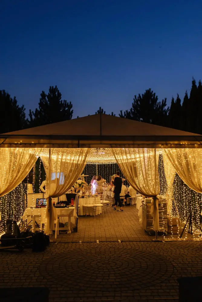 Battery-Operated Fairy Lights Outdoor Wedding