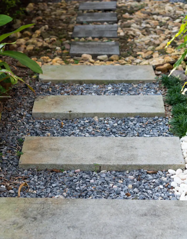 Pebble and Stone Pathway Runner Outdoor Wedding