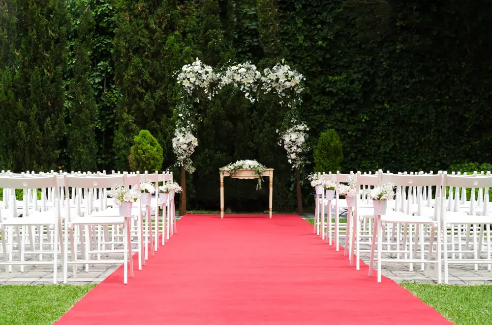 Red Carpet Runner Outdoor Wedding