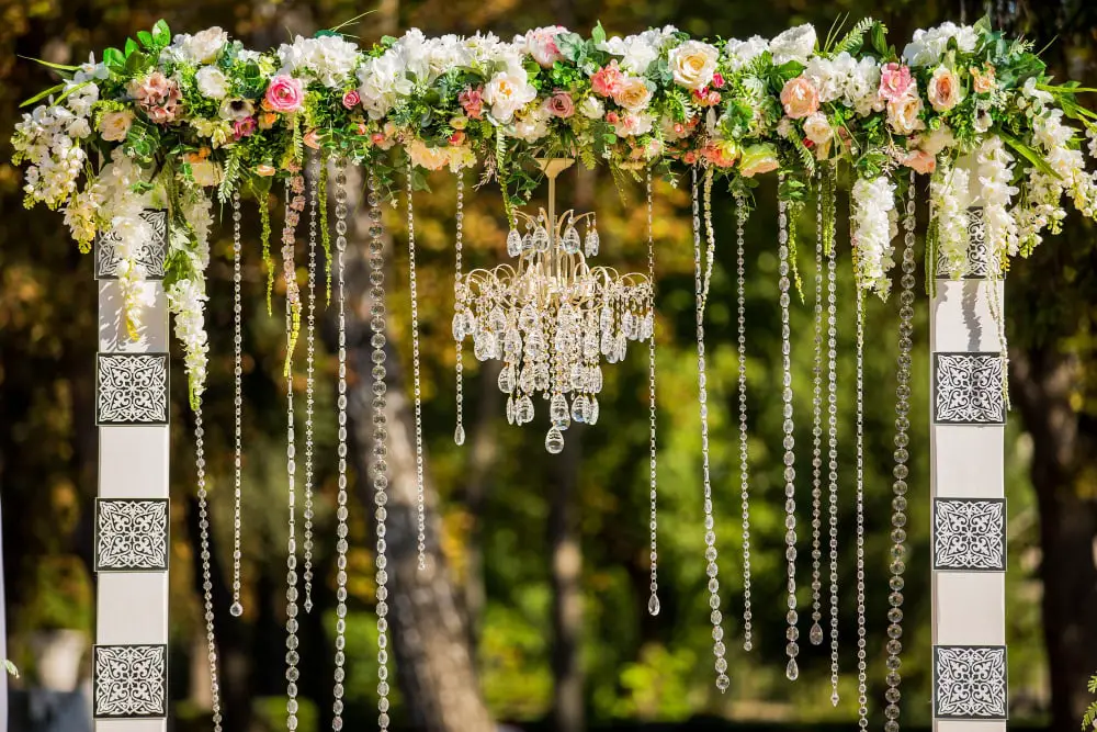 crystal drops outdoor wedding chandelier