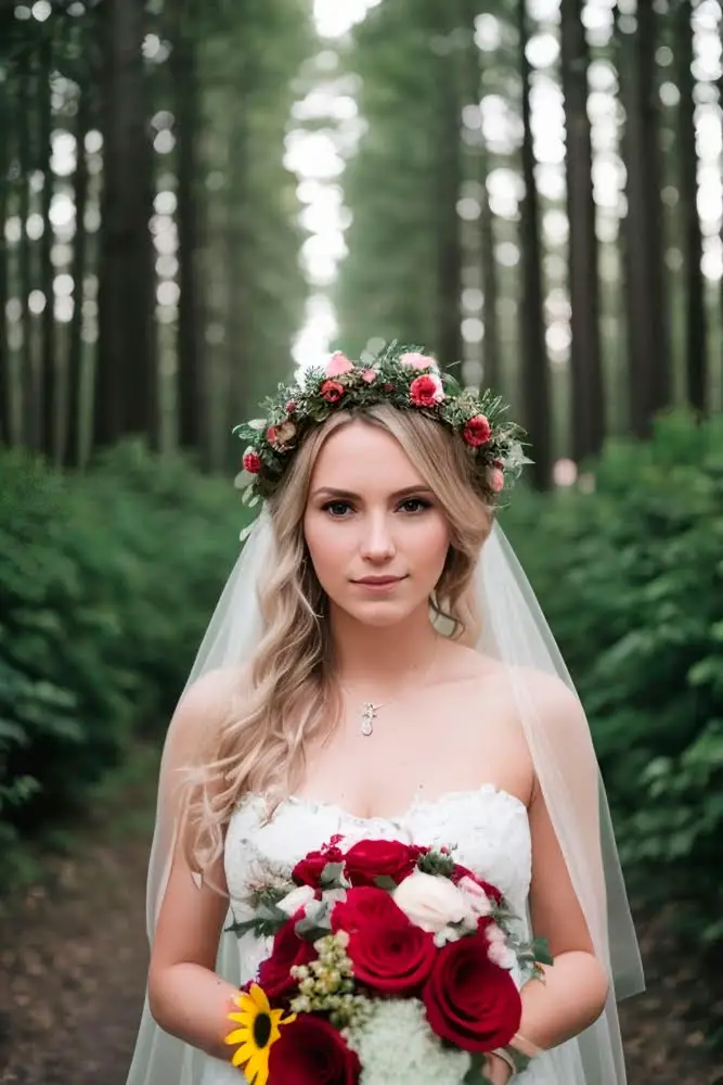 floral crowns outdoor wedding