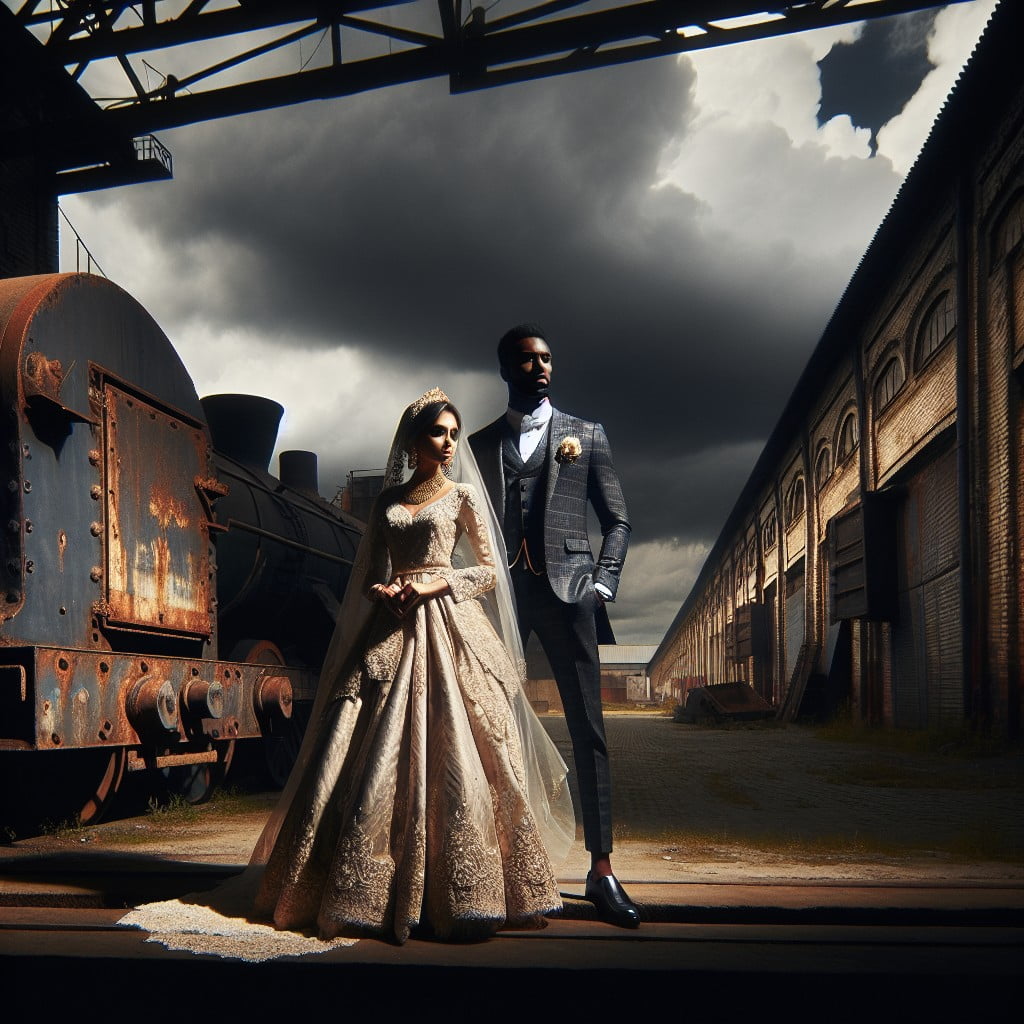 incorporating industrial backdrops for a dark and gritty mood