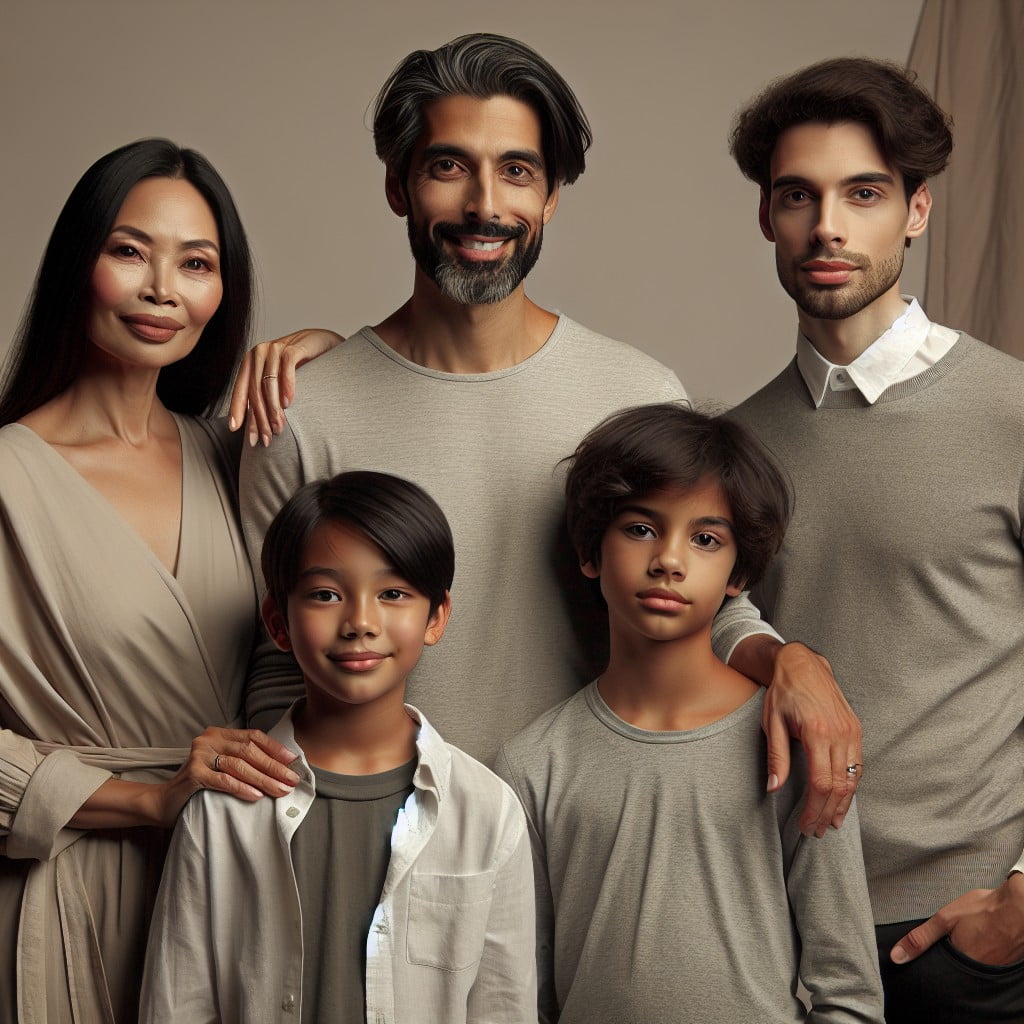 outfit ideas for family photoshoots different shades of grey