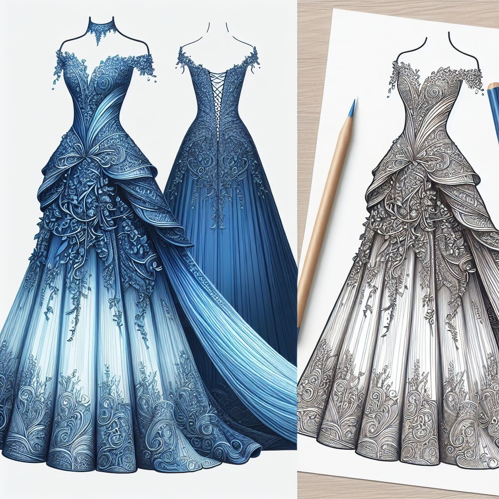 unique something blue wedding gowns