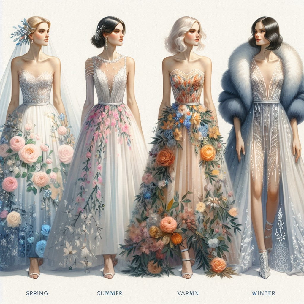 wedding dress styles according to seasons