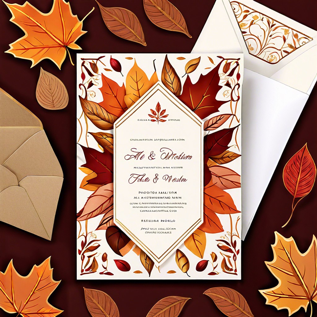 autumn leaf invitations