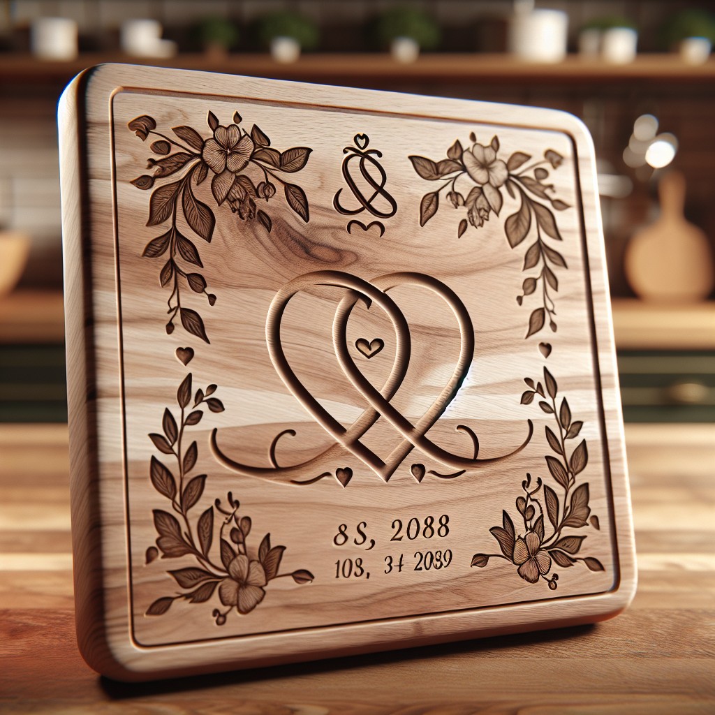 engraved cutting board with names amp date