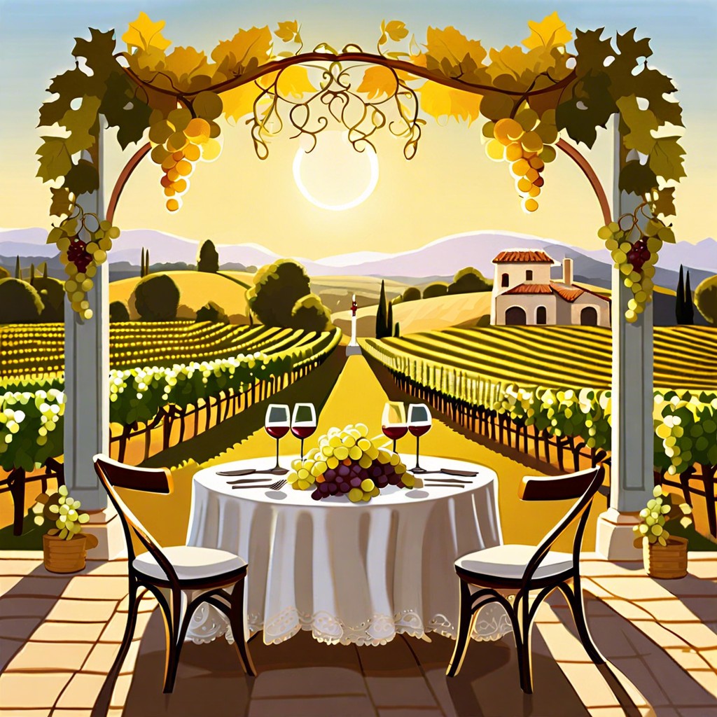 vineyard wedding with wine tasting